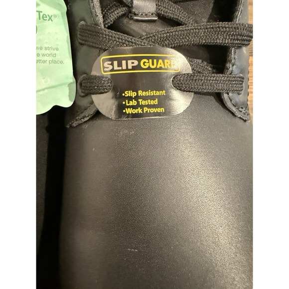 Perry Ellis Portfolio Men 10.5W Slip Guard Resistant Slip-On Black Work Shoes - Picture 7 of 8